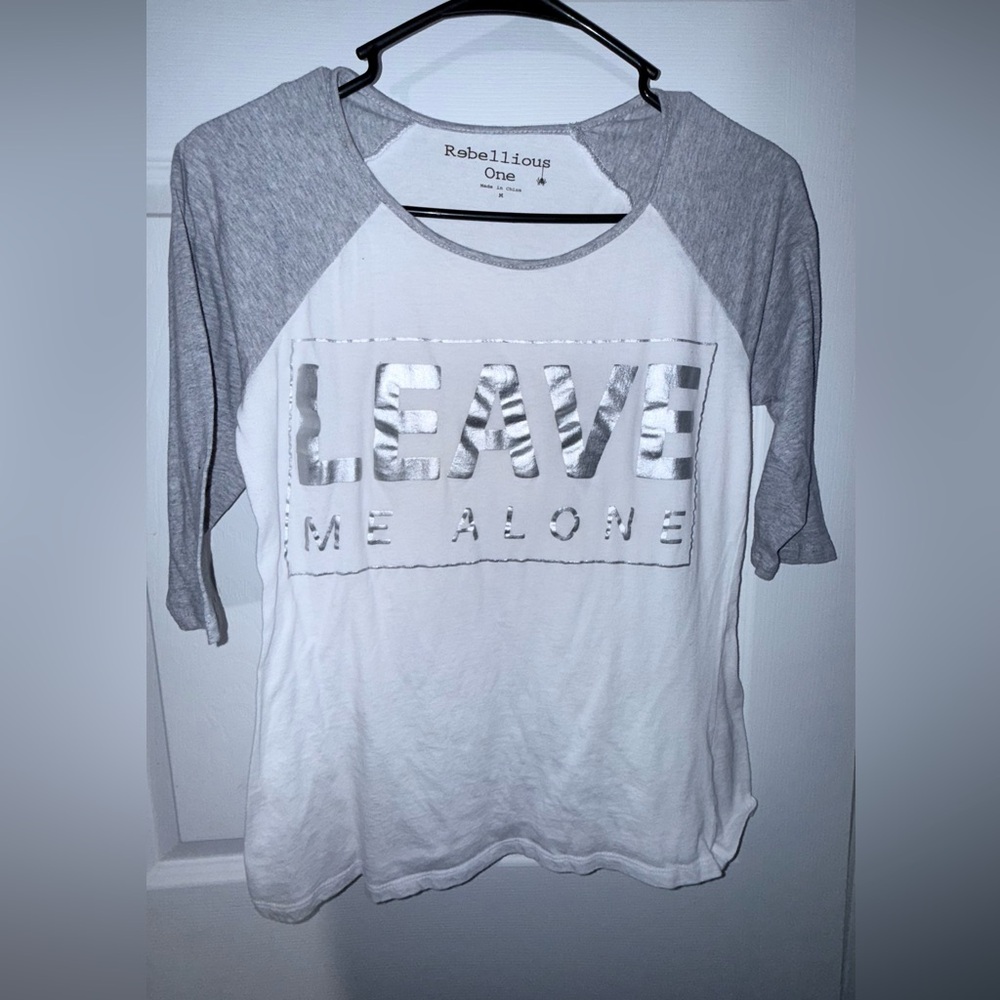 Rebellious One White and Gray Tee